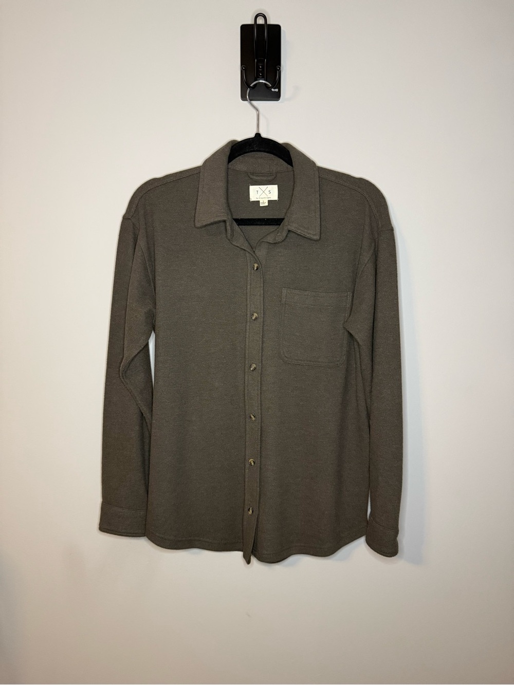 Thread & Supply Lewis Shirt in Gray Button-Up Shacket Size S